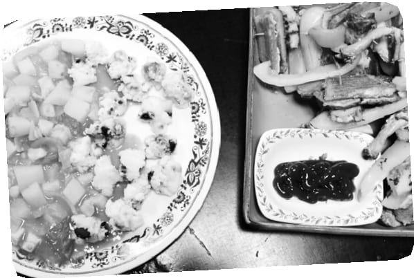 완성된 요리 '카렛'과 '맥주안주'